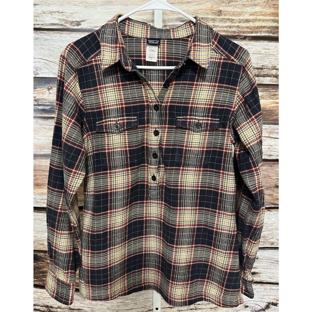 Patagonia Womens Flannel Shirt Sz 6 Multicolor Plaid Organic Cotton